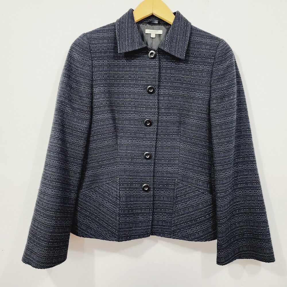 Santorelli Tina Tweed Women's Wool Blend Texture Blazer Professional Jacket Sz 6